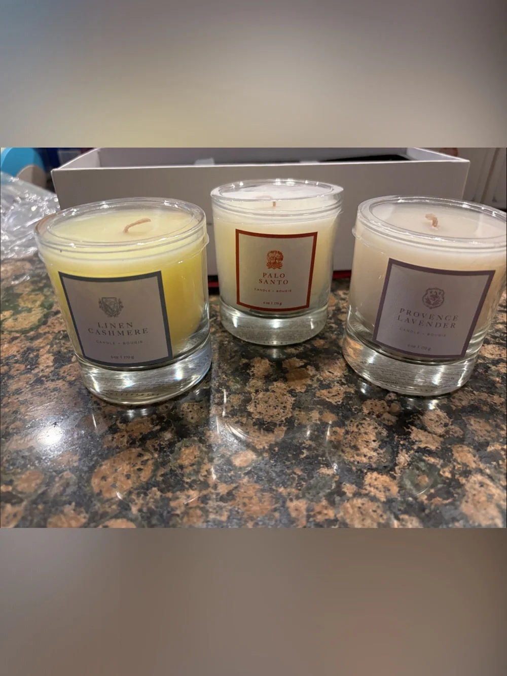 NWT Pottery Barn Set of 3 Apothecary Candles in Gift Box